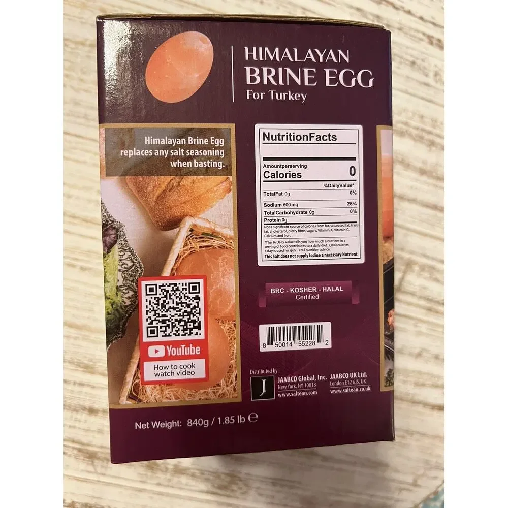 New Himalayan Brine Egg For Bird Fowl Turkey‎ Saltean BRC KOSHER HALAL